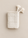 Bambusdecke mit Quasten - Ecru