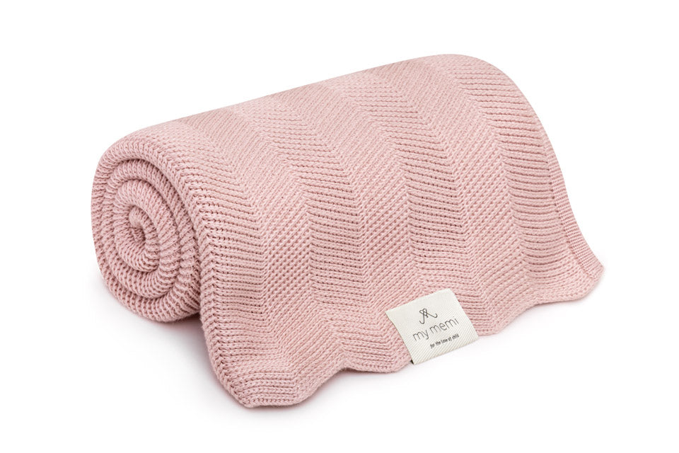Bambus-Babydecke - Powder Pink