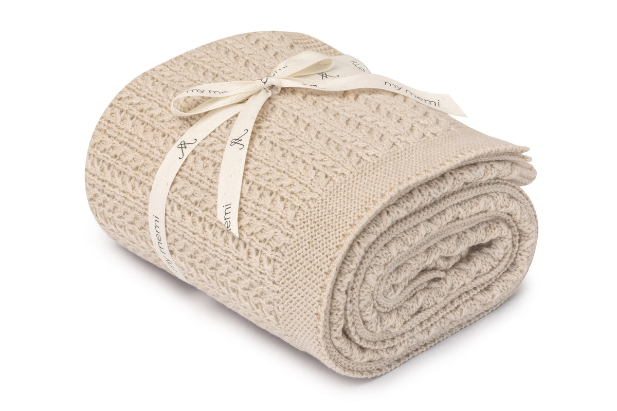 Merino-Babydecke – Warm Beige